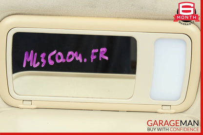 98-05 Mercedes W163 ML320 ML500 Front Right Side Sunvisor Sun Visor Shade Beige
