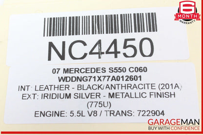 07-13 Mercedes W221 S550 Rear Center Console AC A/C Air Vent Trim 2216801639 OEM