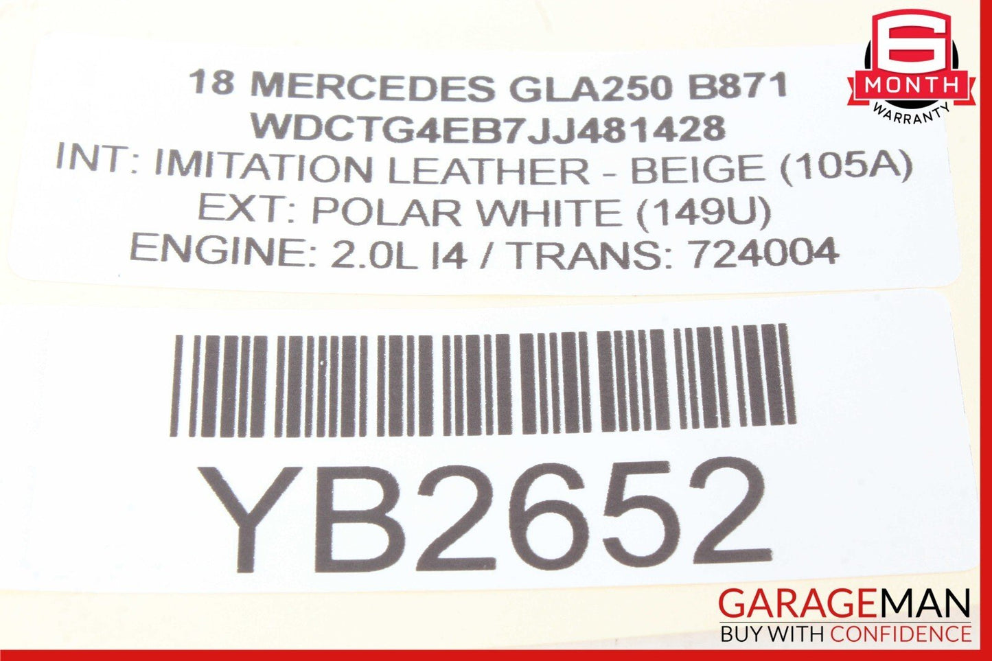 14-19 Mercedes X156 GLA250 GLA200 Rear Left Side Exterior Door Handle Frame OEM
