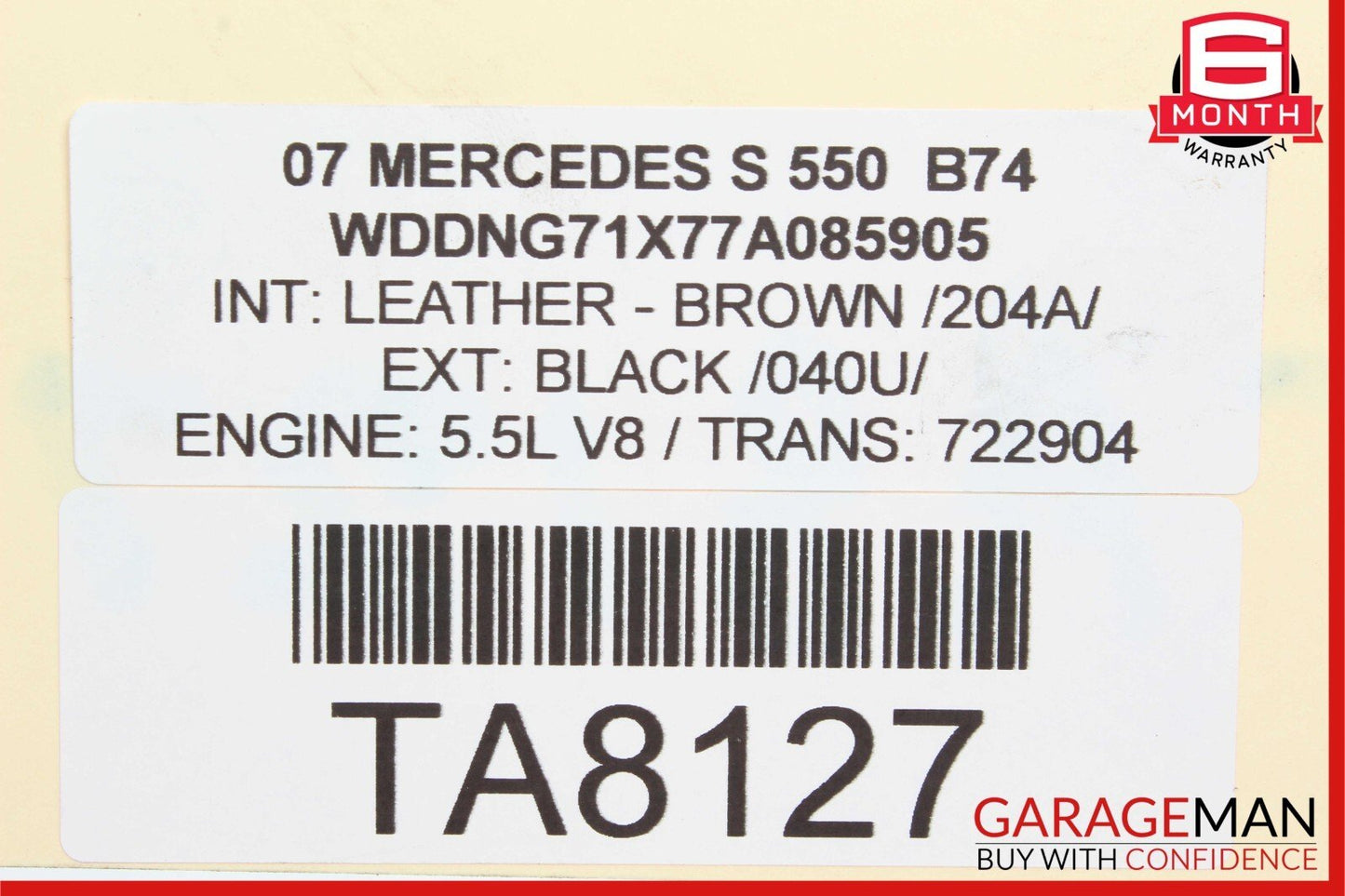 06-10 Mercedes S550 R350 C300 Front Left Engine Timing Chain Valve Cover Plate
