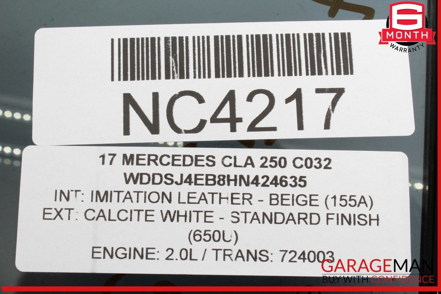 14-19 Mercedes W117 CLA250 Rear Right Passenger Side Quarter Window Glass OEM
