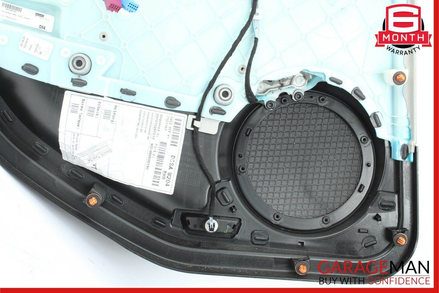 08-14 Mercedes W204 C300 Sedan Rear Right Side Interior Door Panel Cover Gray