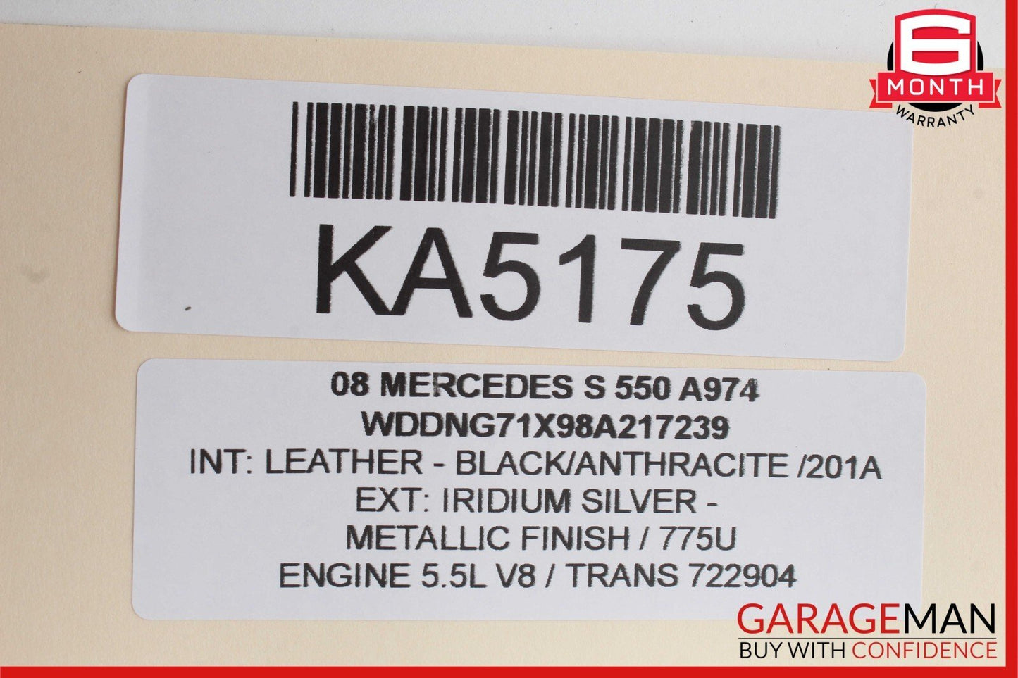 07-11 Mercedes W221 S550 S600 CL550 S63 AMG Windshield Night Vision Camera OEM