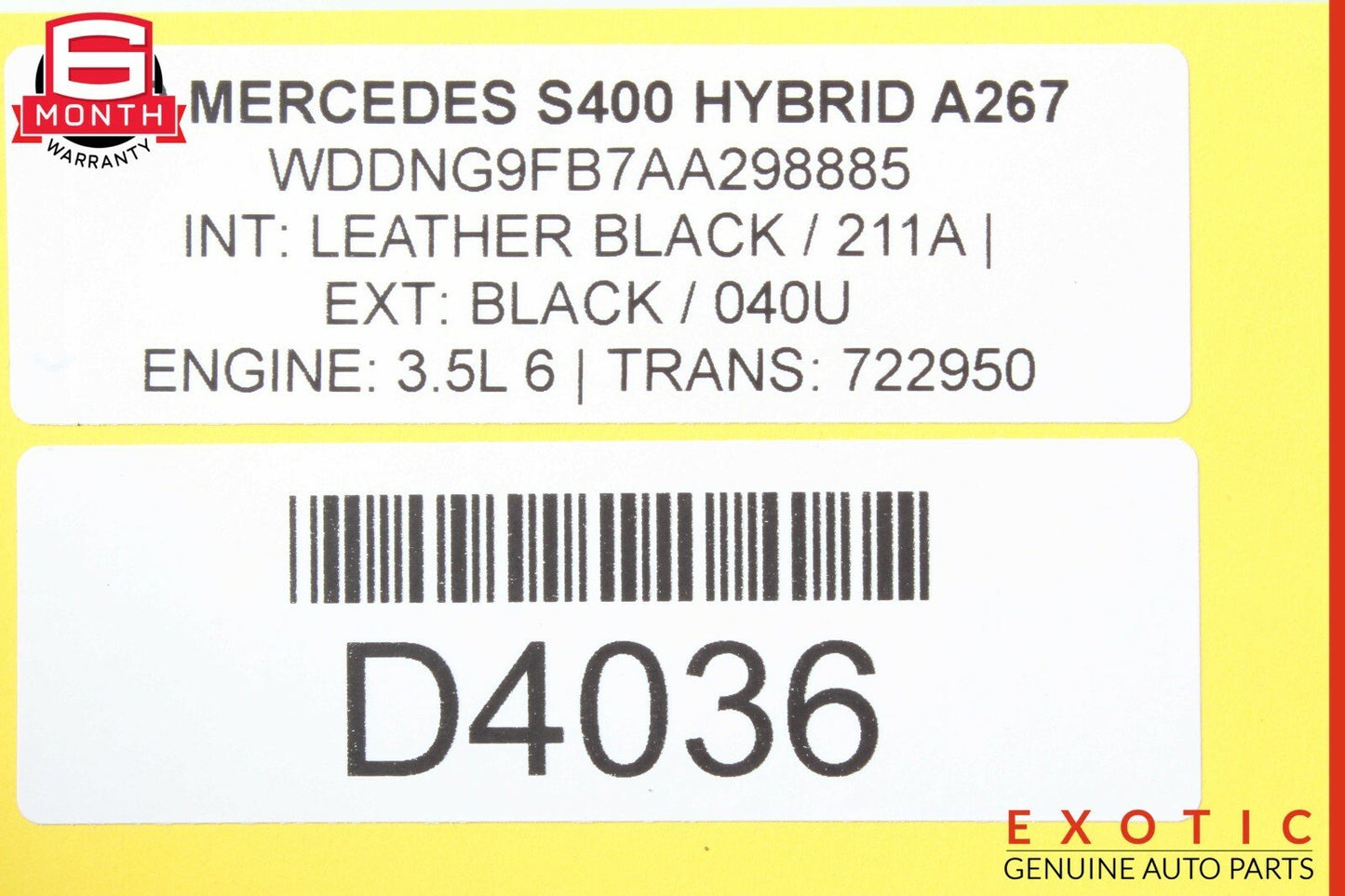 Mercedes W221 S400 Hybrid 7G 7 Speed Auto Automatic Transmission 722.950 OEM