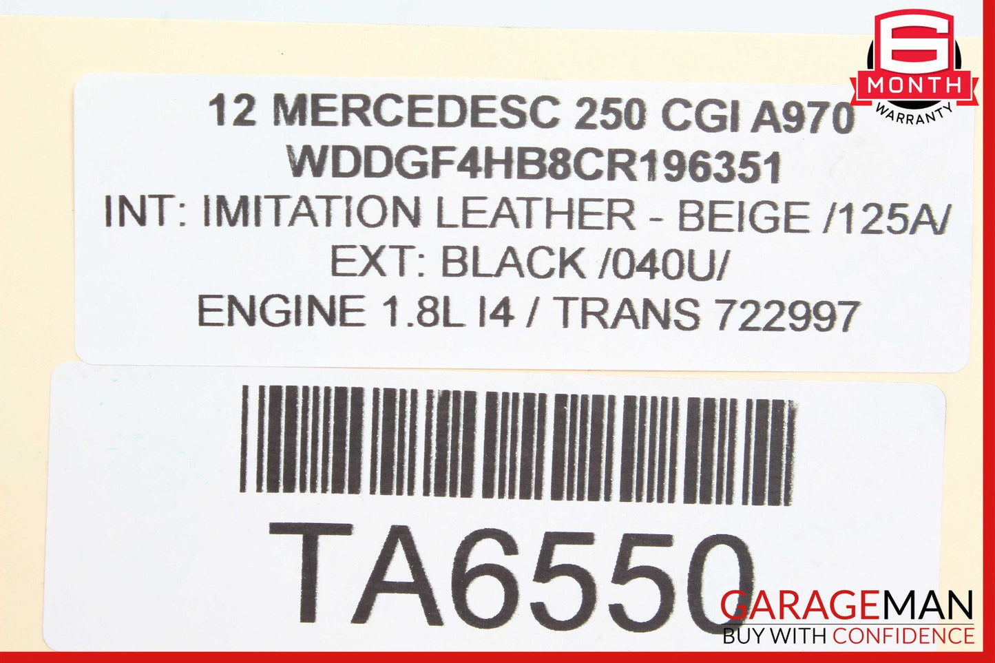 12-15 Mercedes W204 C250 SLK250 M271 1.8L Engine Throttle Valve Body OEM