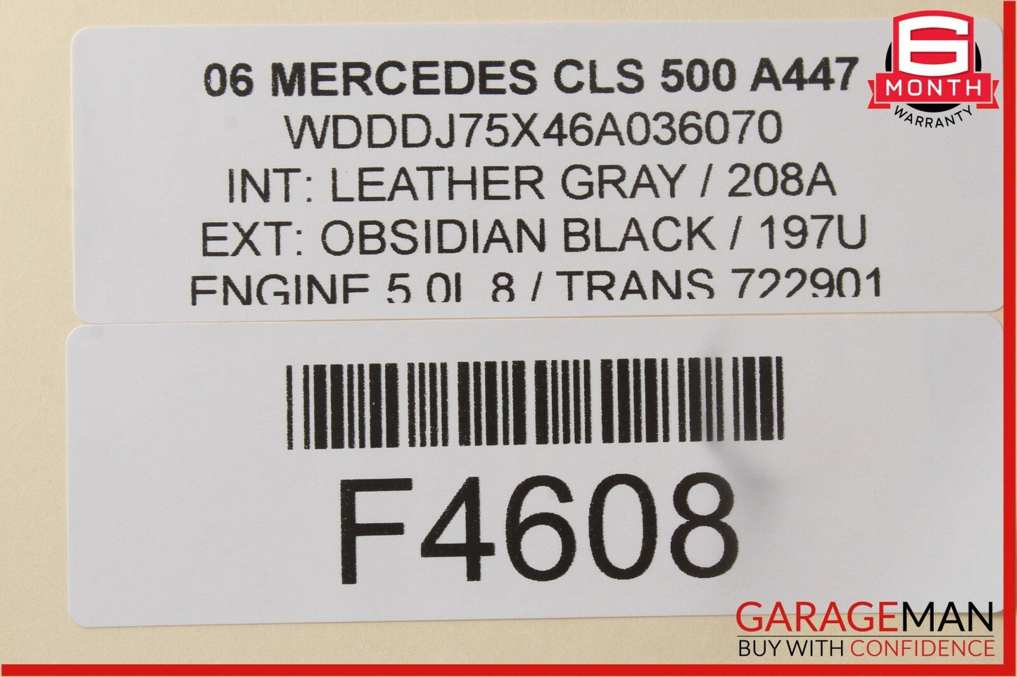 06-11 Mercedes W219 CLS500 Front Right Side Sunvisor Sun Visor Shade Gray OEM