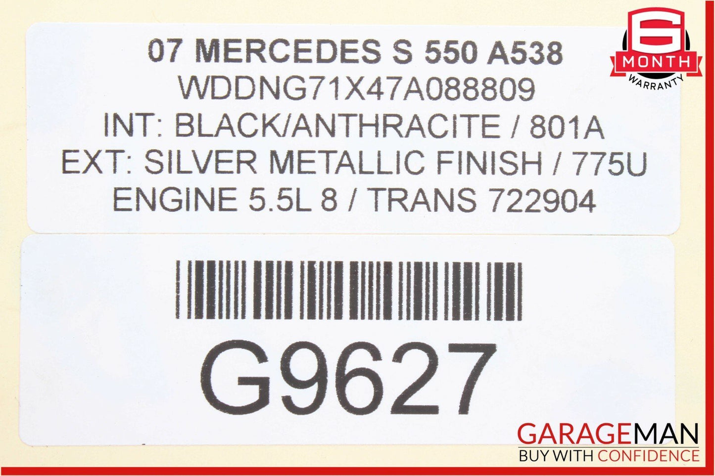 07-13 Mercedes W221 S350 S550 Rear Right & Left Side Door Shock Cylinders Set