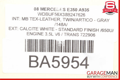 07-09 Mercedes W211 E350 CLS550 Front Right Seatbelt Seat Belt Retractor Gray