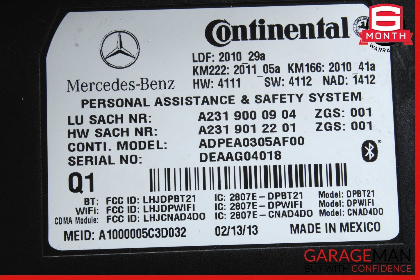 12-20 Mercedes GLK350 GLA250 E550 SL400 C250 Communication Control Module Unit