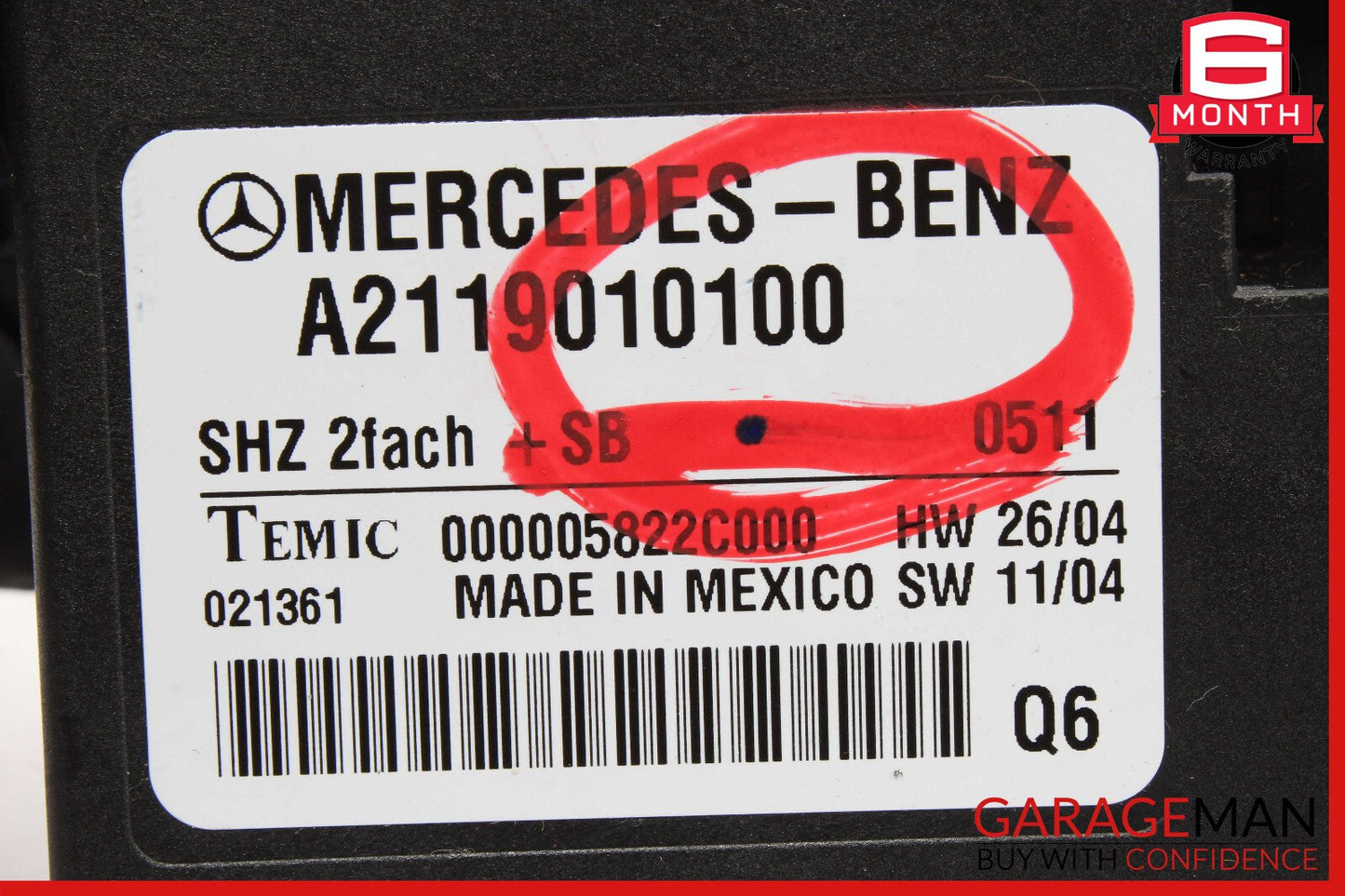 06-12 Mercedes X164 GL450 E320 Rear Seat Heating Control Module 2119010100 OEM