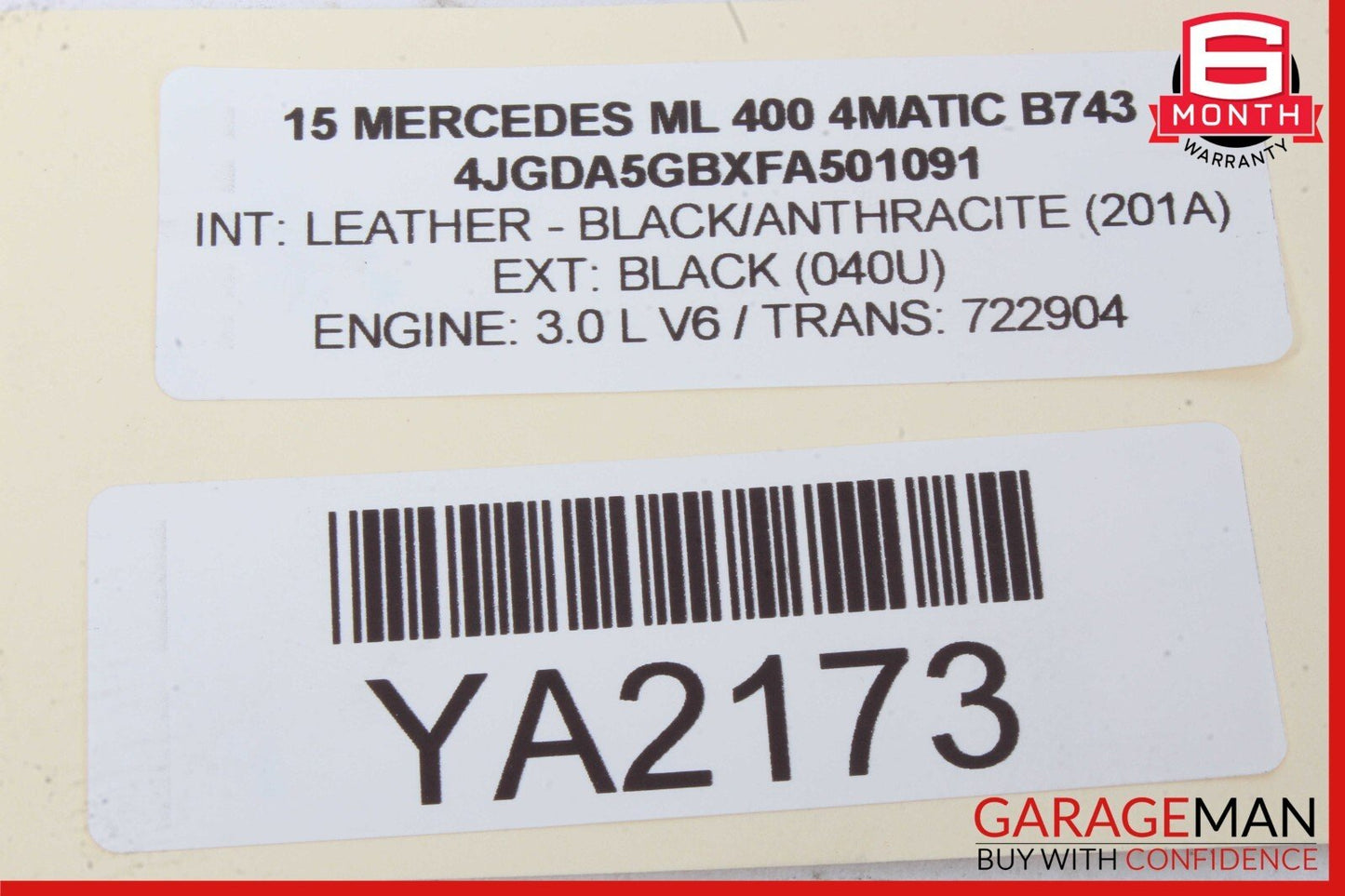 12-19 Mercedes W166 ML400 GLE43 AMG Window Regulator Motor Front Left Side OEM