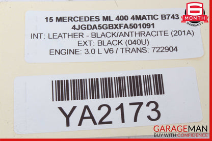 12-19 Mercedes W166 ML400 GLE43 AMG Window Regulator Motor Front Left Side OEM