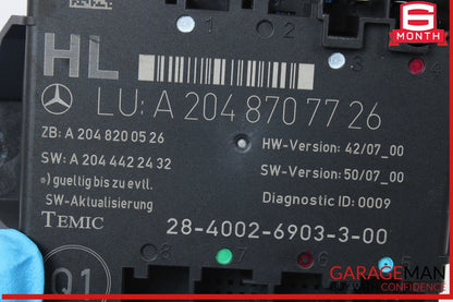 08-18 Mercedes X204 GLK350 Rear Left Driver Side Door Control Module Unit OEM