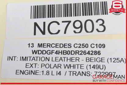 12-14 Mercedes W204 C250 Front Left Side Exterior Door Handle Keyless Go OEM