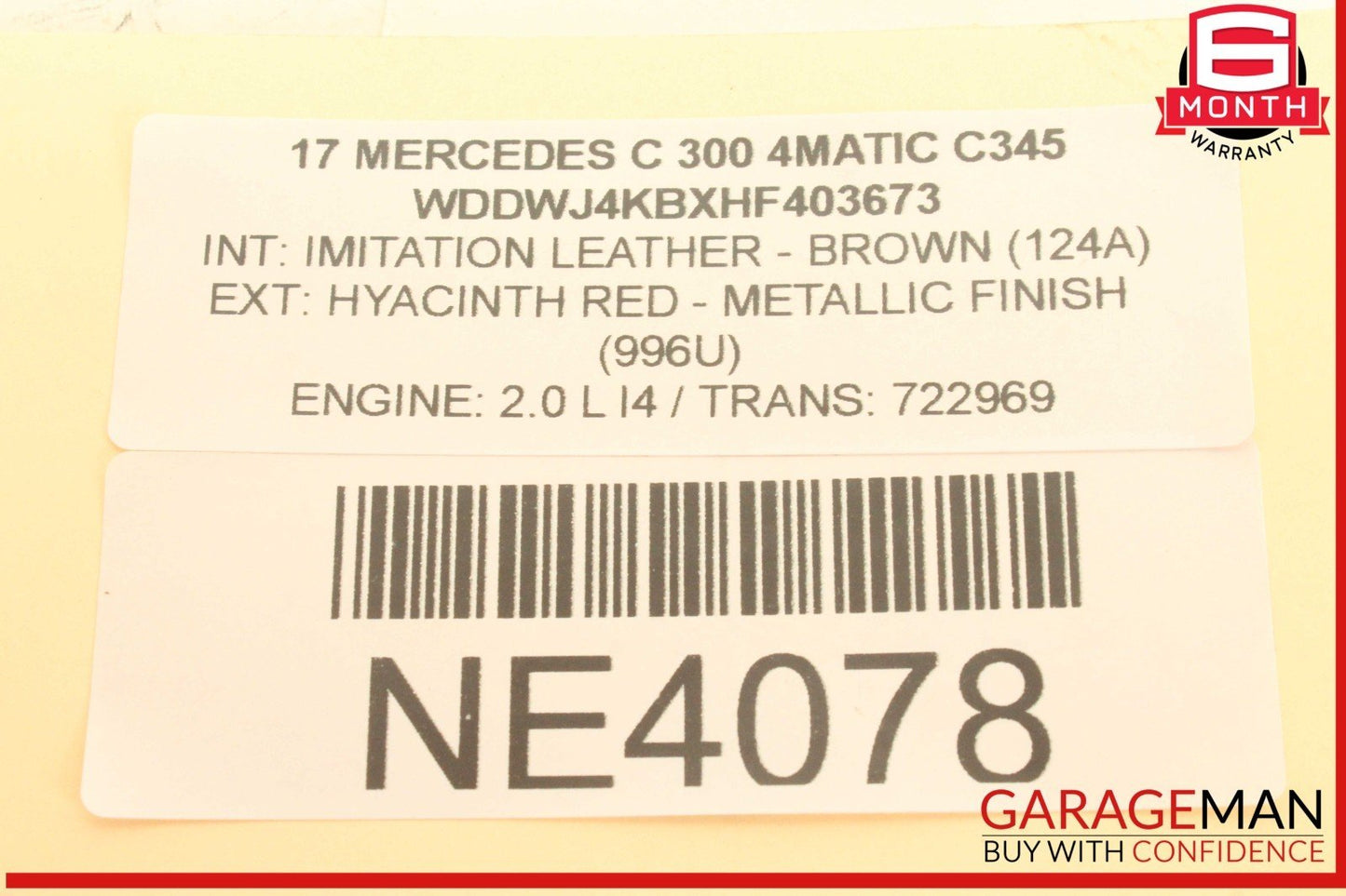 15-20 Mercedes W205 C300 4MATIC Rear Left or Right Side Lower Control Arm OEM