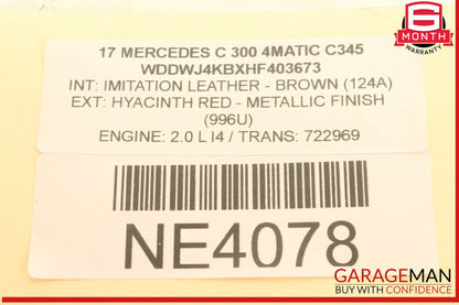 15-20 Mercedes W205 C300 4MATIC Rear Left or Right Side Lower Control Arm OEM