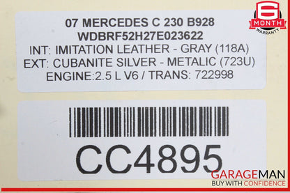 03-11 Mercedes W203 C230 SLK280 Rear Differential Diff Axle Carrier 3.27 OEM