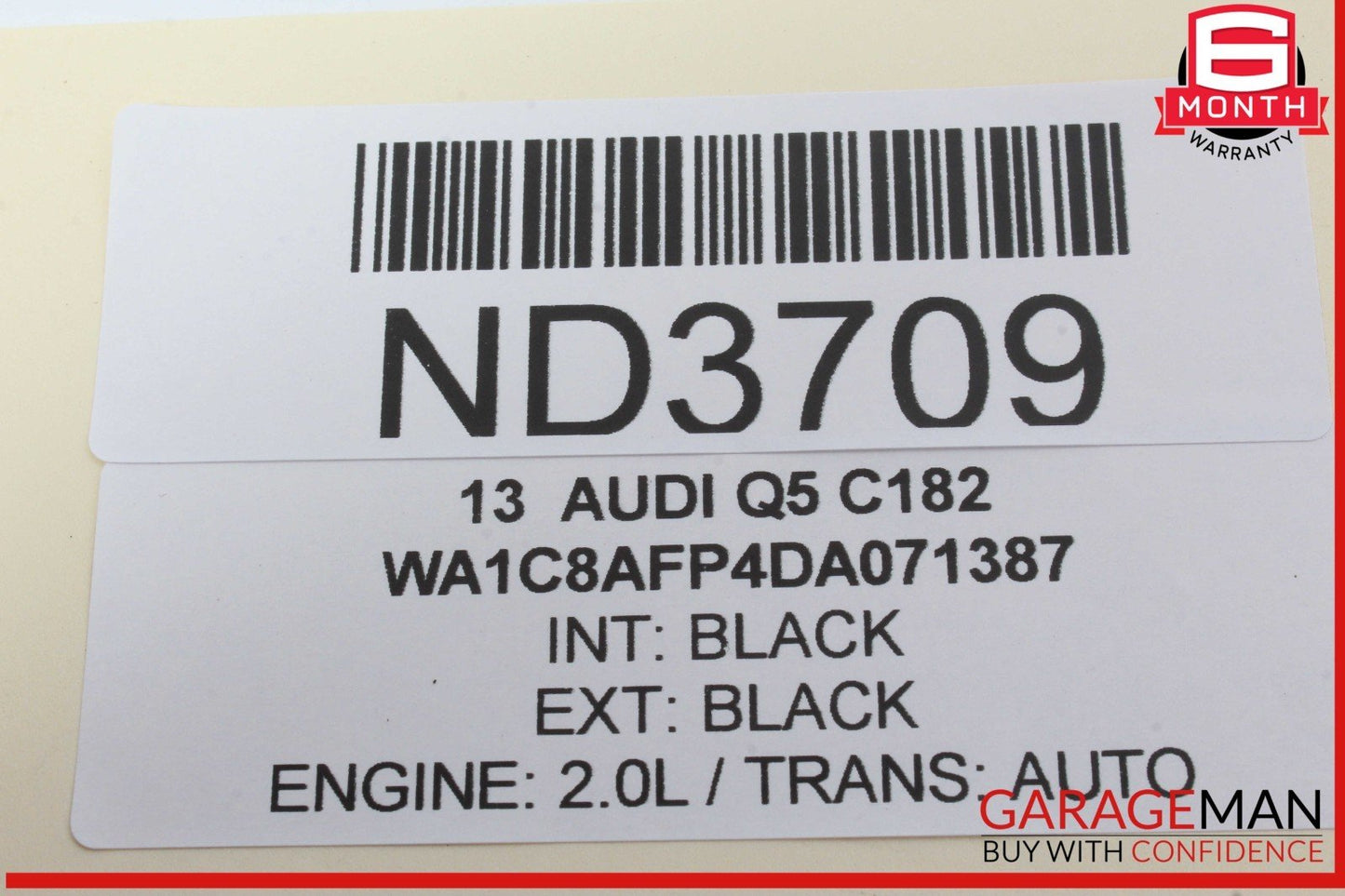13-17 Audi Q5 Front Left or Right Side Seat Headrest Head Rest Black OEM