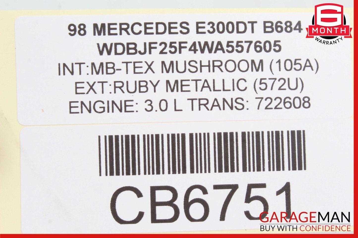 98-02 Mercedes W210 E320 E300 E420 Rear Right Side Exterior Door Handle Black