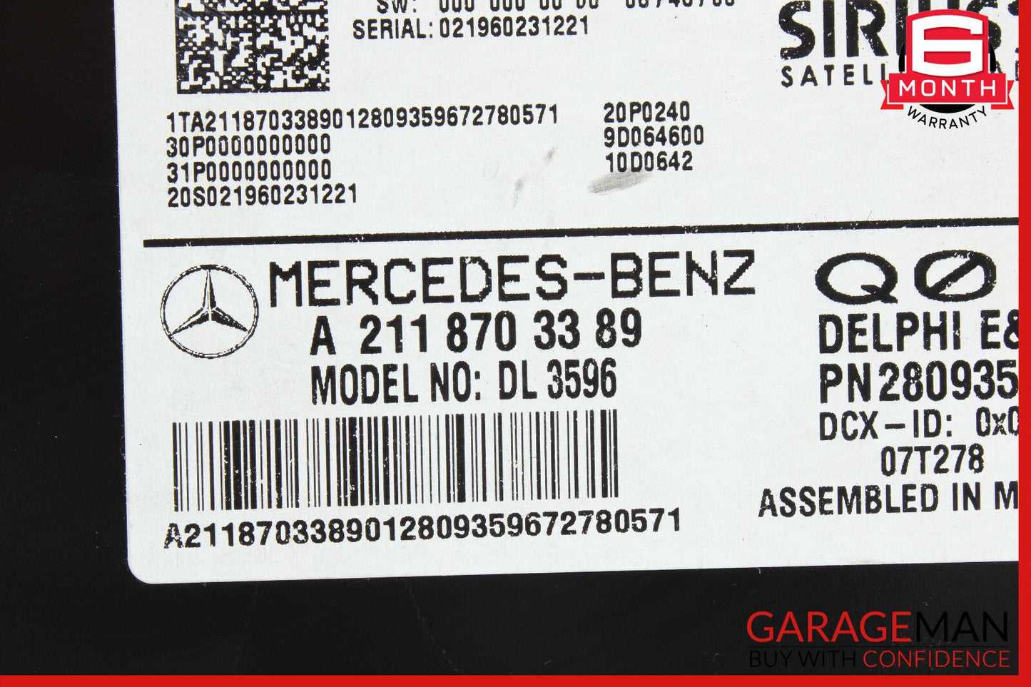 03-09 Mercedes W211 E63 CLS55 ML63 CLK350 Sirius Satellite Radio Receiver OEM