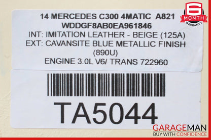 08-14 Mercedes W204 C250 C300 C350 Front Right Side Seat Belt Retractor Beige