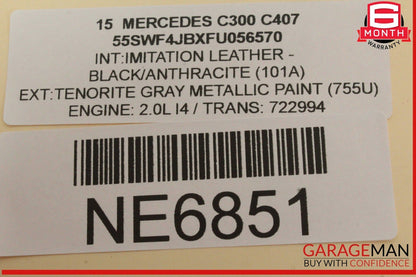 15-18 Mercedes W205 C300 Rear Right Passenger Side Door Control Module Unit OEM