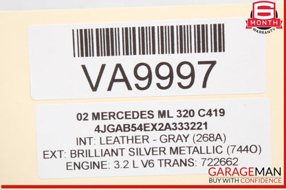 98-05 Mercedes W163 ML320 Left Side Engine Head Valve Cover 1120160705 OEM