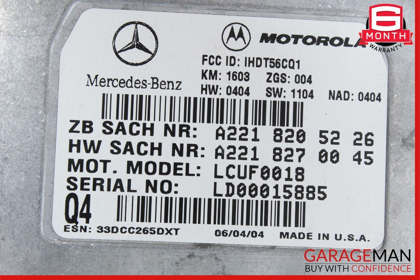 00-14 Mercedes W220 S55 AMG Voice Communication Control Module Unit OEM