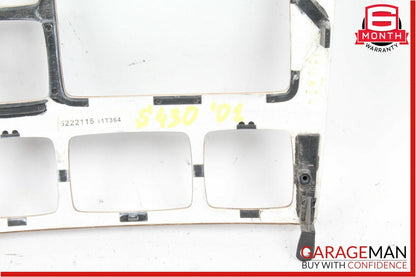 00-02 Mercedes W220 S600 S430 Radio Dash Wood Trim Bezel Panel Cover Wood OEM