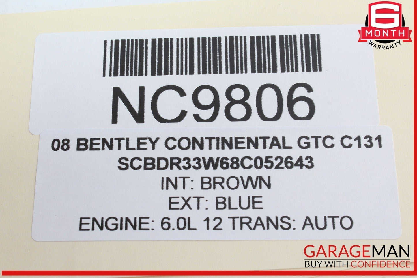 03-12 Bentley Continental GTC Anti Theft Alarm Control Module Unit 7L0907719A