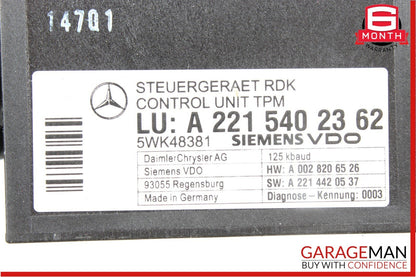 07-13 Mercedes W221 S550 S65 AMG Tire Pressure Monitor Module 2215402362 OEM
