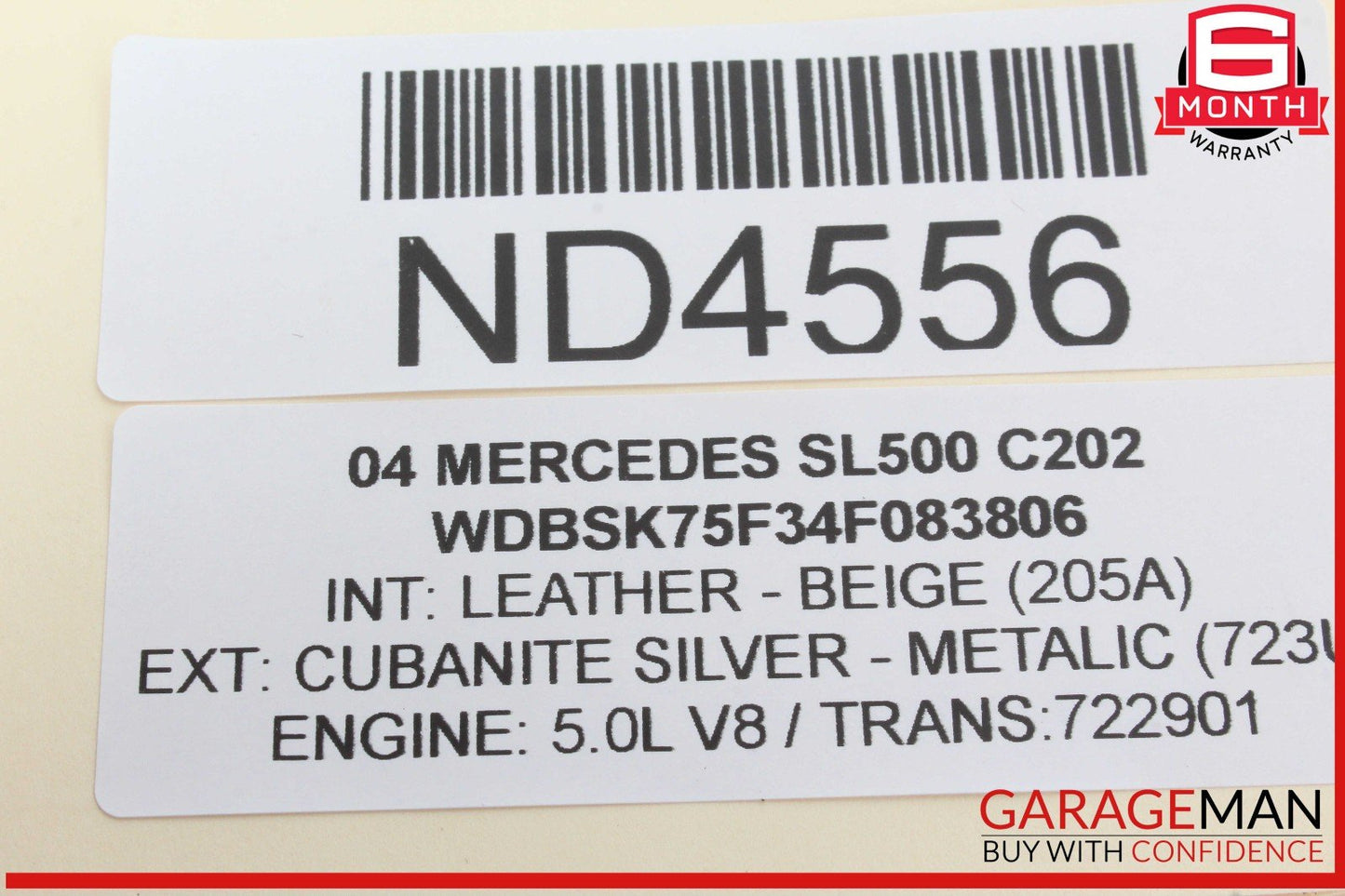 03-11 Mercedes R230 SL500 Left Convertible Main Top Drive Lift Cylinder OEM