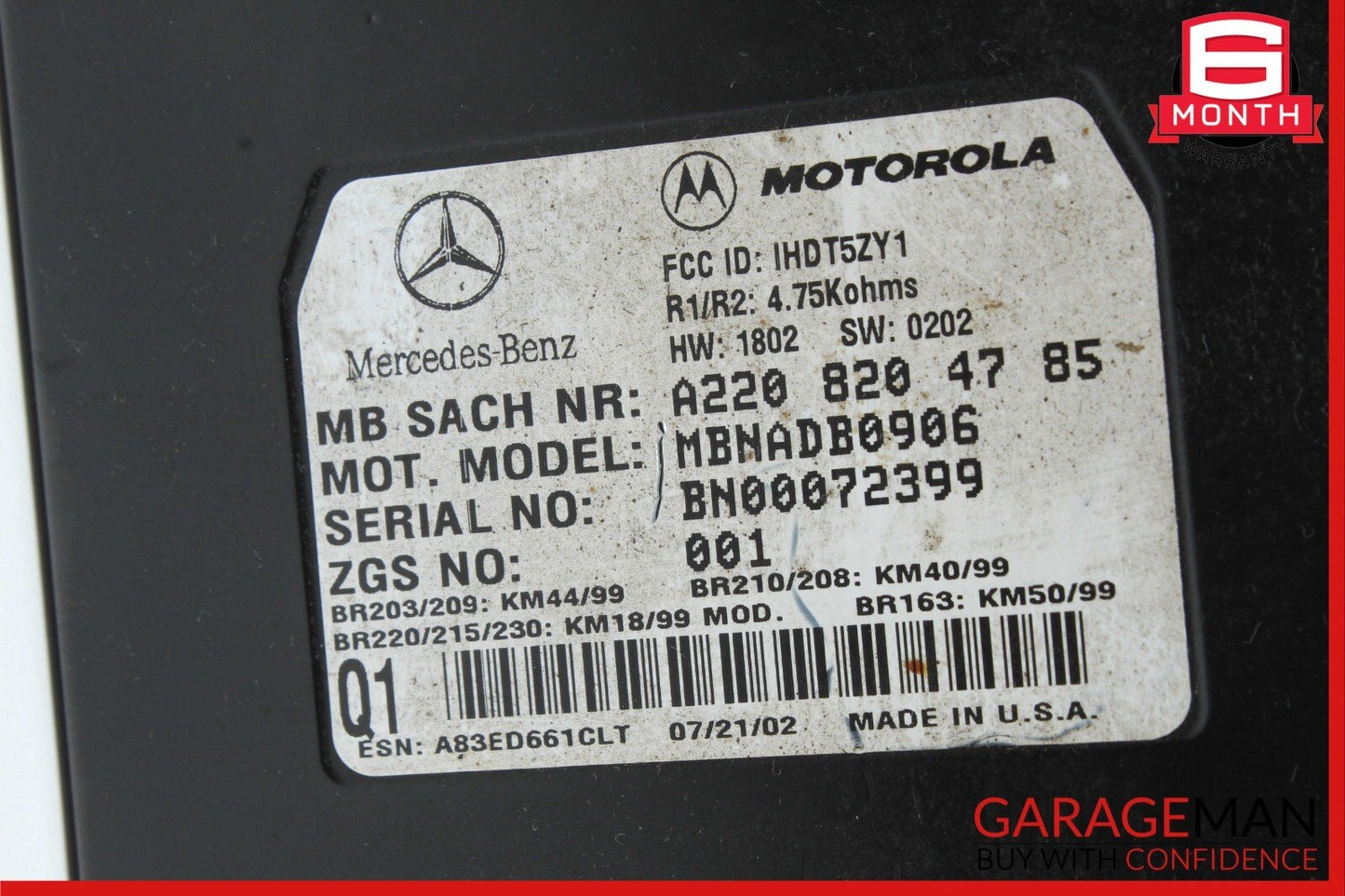 00-06 Mercedes R230 SL500 CLK55 AMG Voice Command Control Module 2208204785 OEM