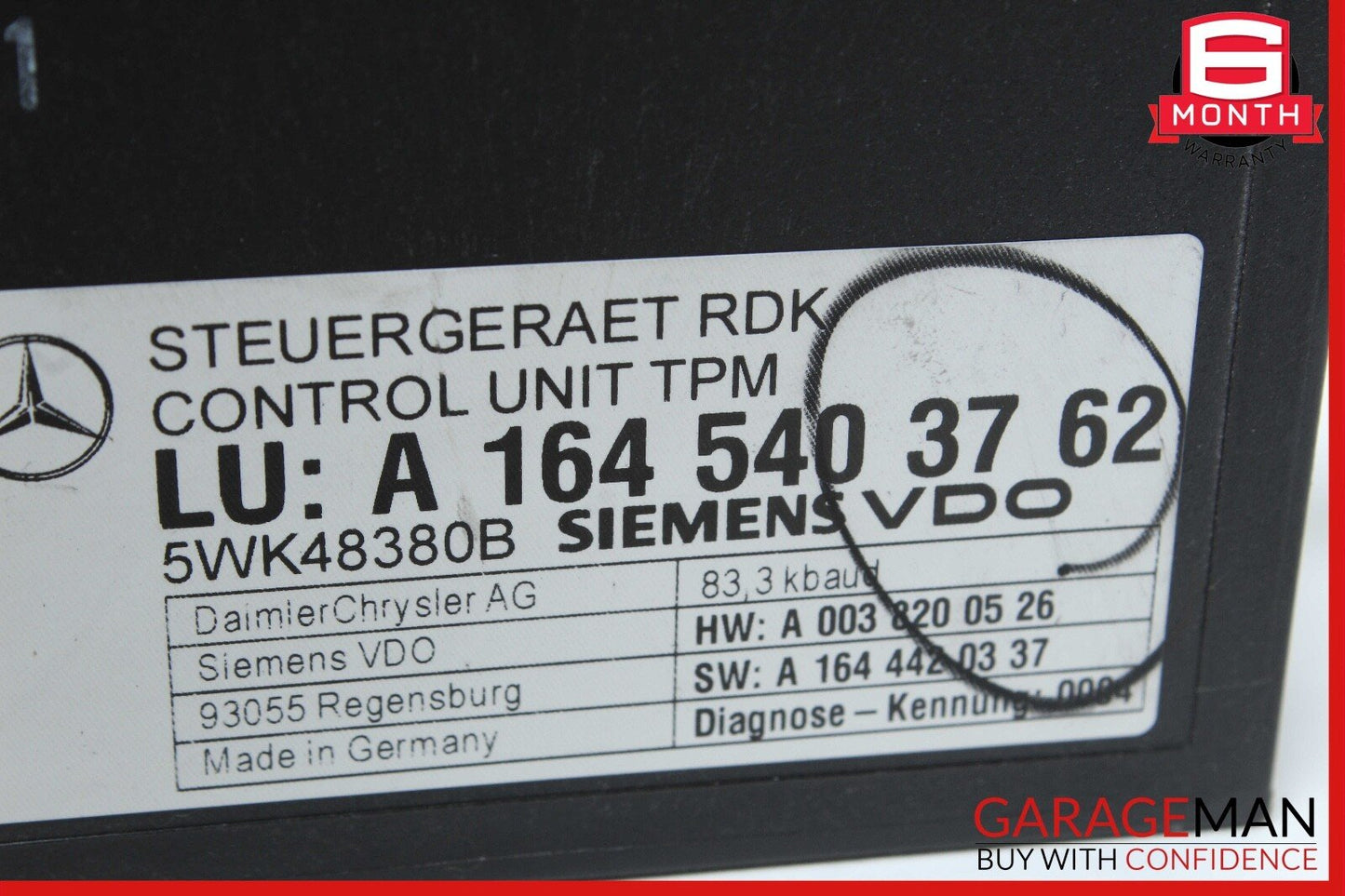 06-13 Mercedes W251 R350 4MATIC Tire Pressure Control Module Unit OEM