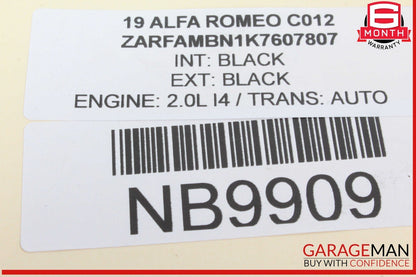 17-23 Alfa Romeo Giulia Rear Right Passenger Side Exterior Door Handle Black OEM