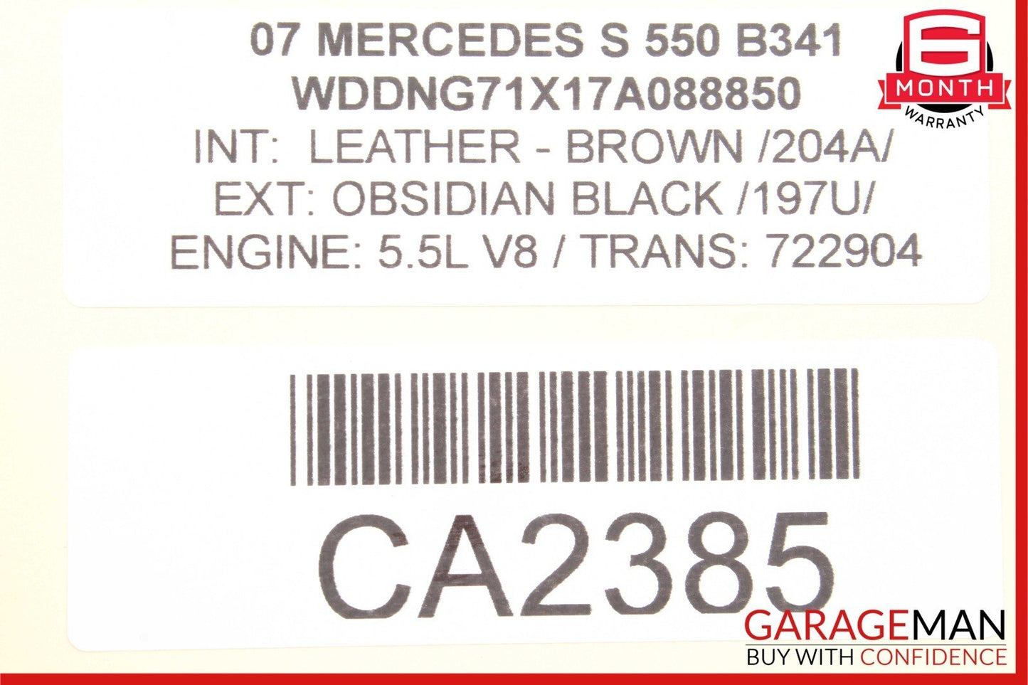 07-13 Mercedes W221 S550 S63 AMG Rear Right Side Window Regulator Motor OEM