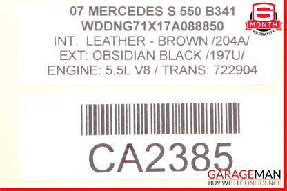 07-13 Mercedes W221 S550 S63 AMG Rear Right Side Window Regulator Motor OEM