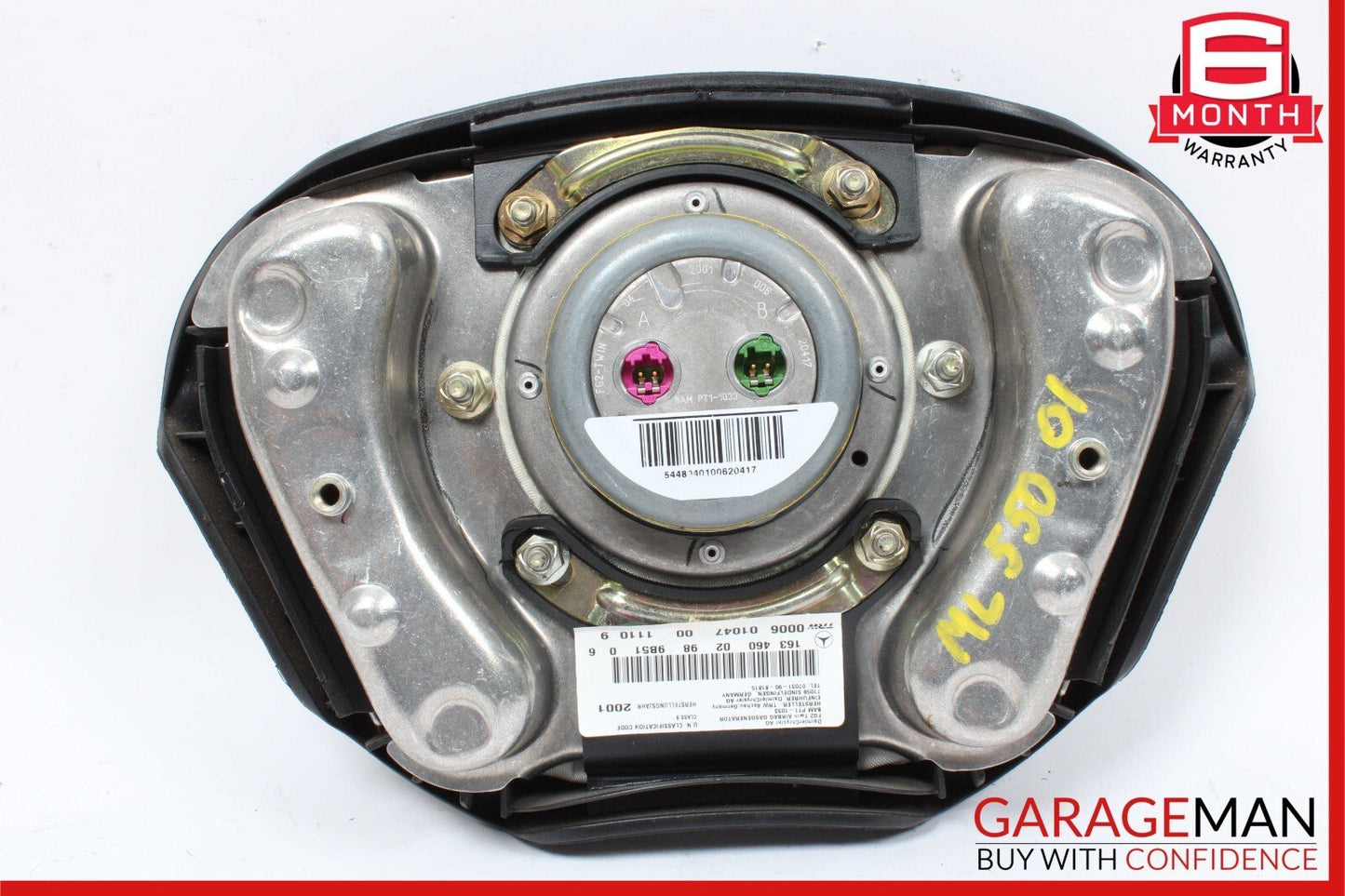 01-05 Mercedes W163 ML350 ML500 ML55 AMG Steering Wheel Airbag Air Bag Black OEM