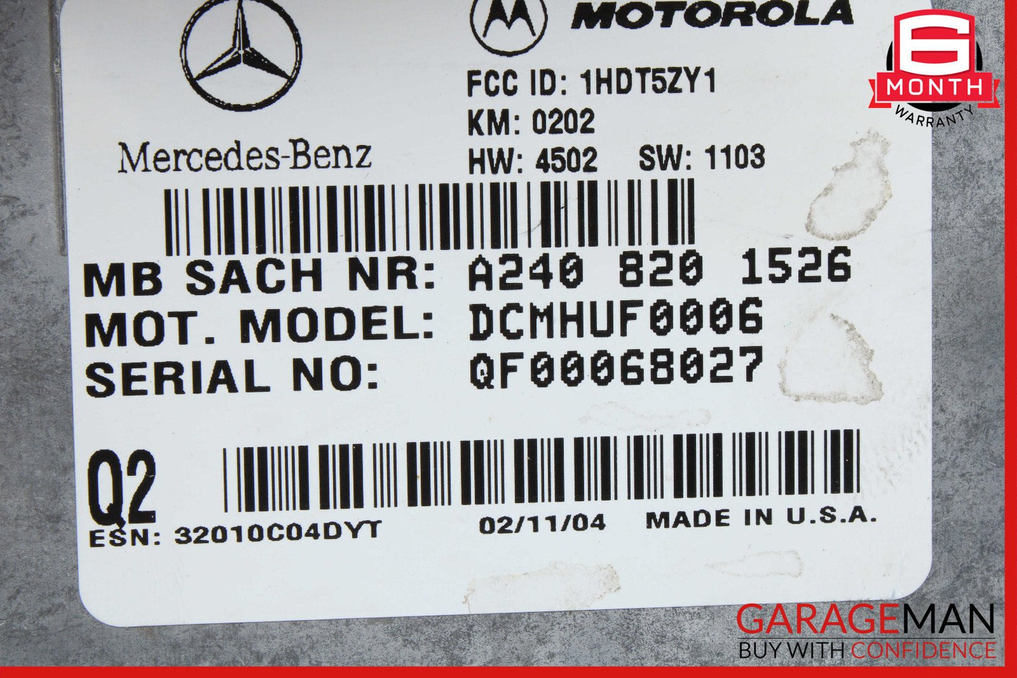 00-06 Mercedes W220 S430 E500 E55 Voice Command Control Module OEM