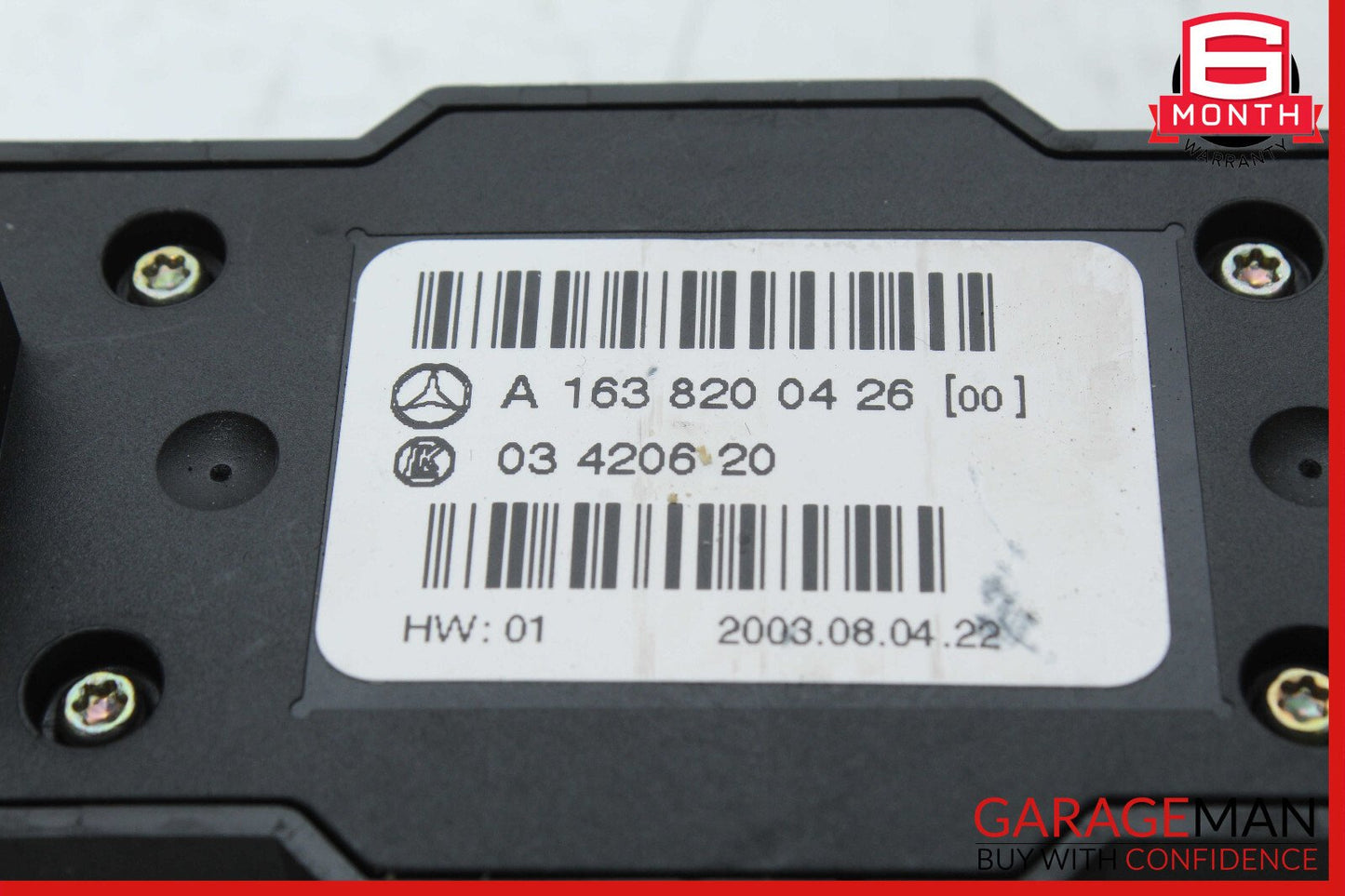 02-05 Mercedes W163 ML350 ML500 Rear AC Heater Climate Control 1638200426 OEM