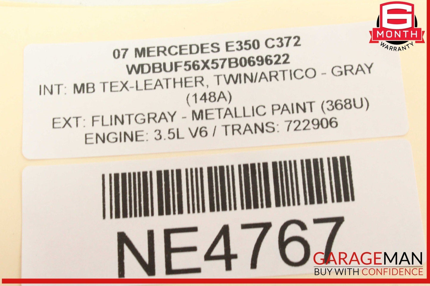 03-09 Mercedes W211 E350 Front Right Side Sunvisor Sun Visor Gray 2118100410 OEM