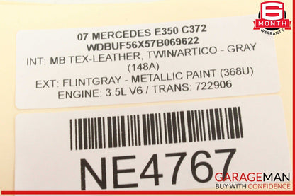 03-09 Mercedes W211 E350 Front Right Side Sunvisor Sun Visor Gray 2118100410 OEM