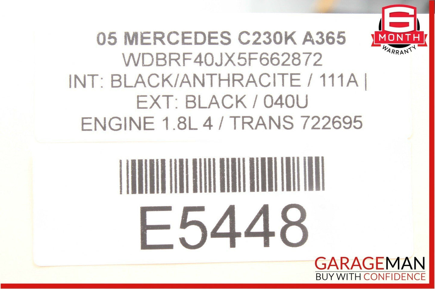 01-07 Mercedes W203 C230 C55 AMG Rear Right Passenger Door Lock Latch Actuator