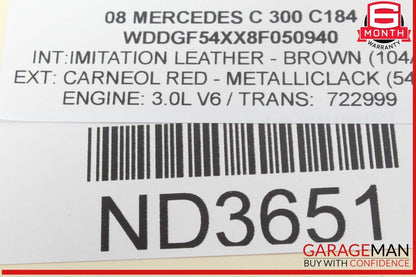 08-18 Mercedes W204 C300 C250 Front Left Driver Side Door Control Module Unit