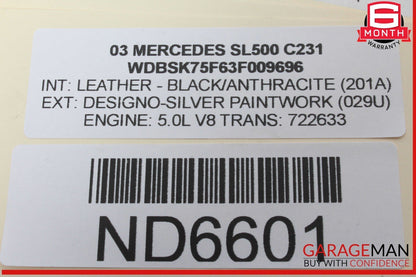 03-12 Mercedes R230 SL500 S55 AMG Convertible Right Lock Pawl Cylinder OEM
