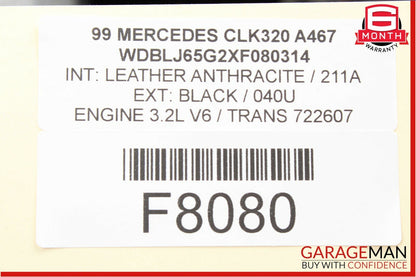 98-03 Mercedes W208 CLK320 Front Right or Left Seat Head Rest Headrest Black OEM