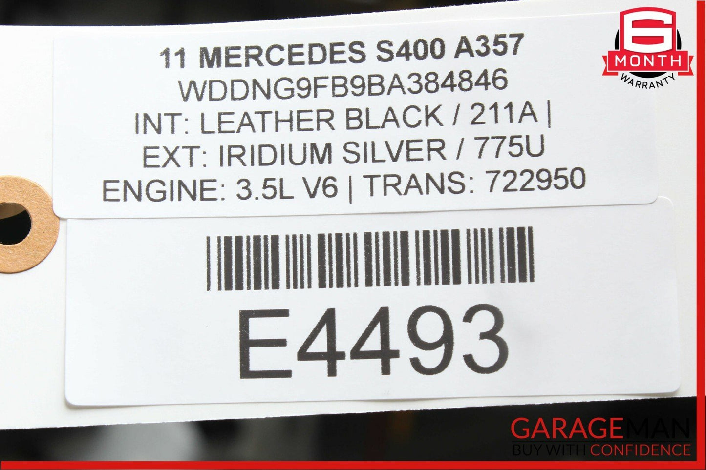 10-13 Mercedes W221 S400 S550 Rear Right & Left Overhead Vanity Mirror Set Grey
