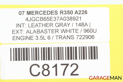 06-09 Mercedes W251 R350 Rear Center Console AC A/C Heater Switch Control Panel