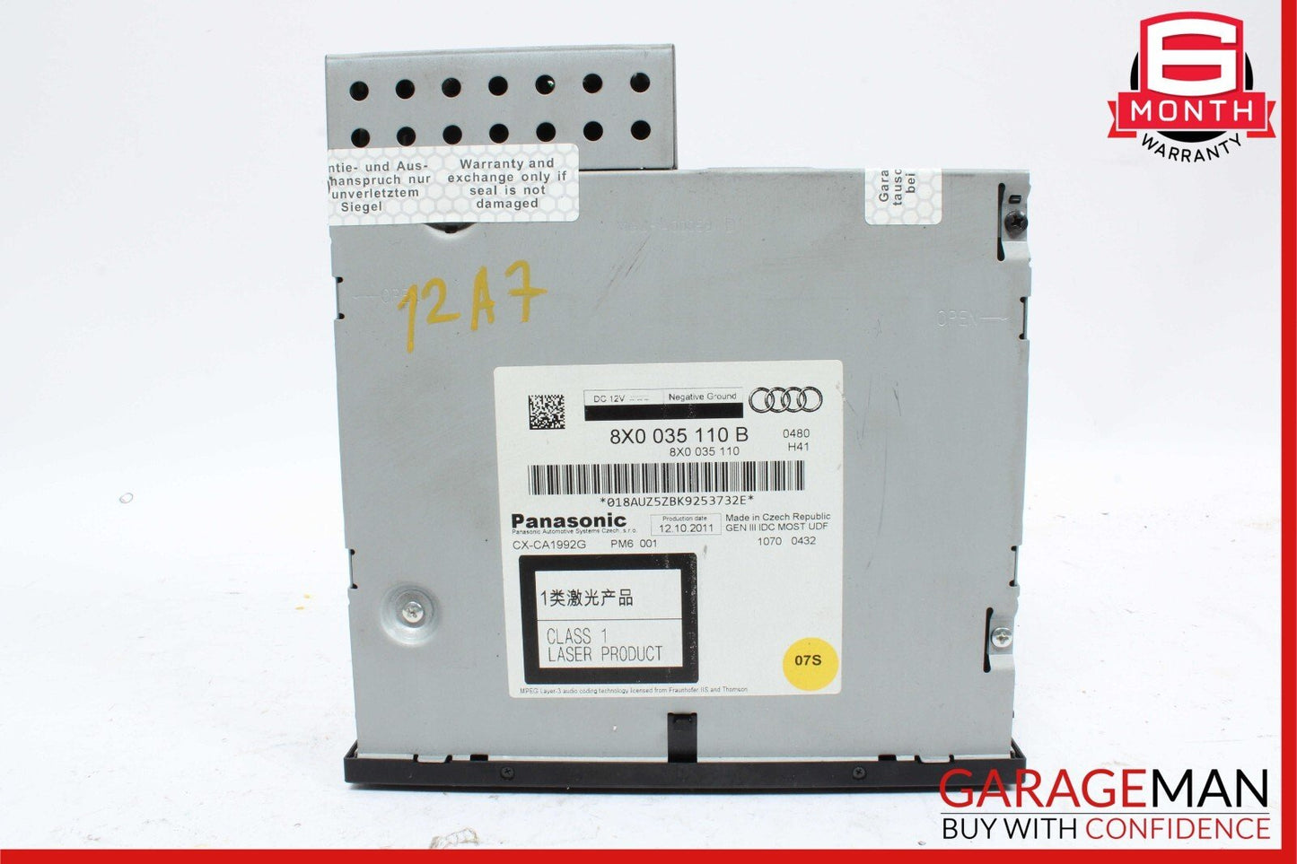 12-17 Audi A7 CD Changer 6 Disc 8X0035110B OEM