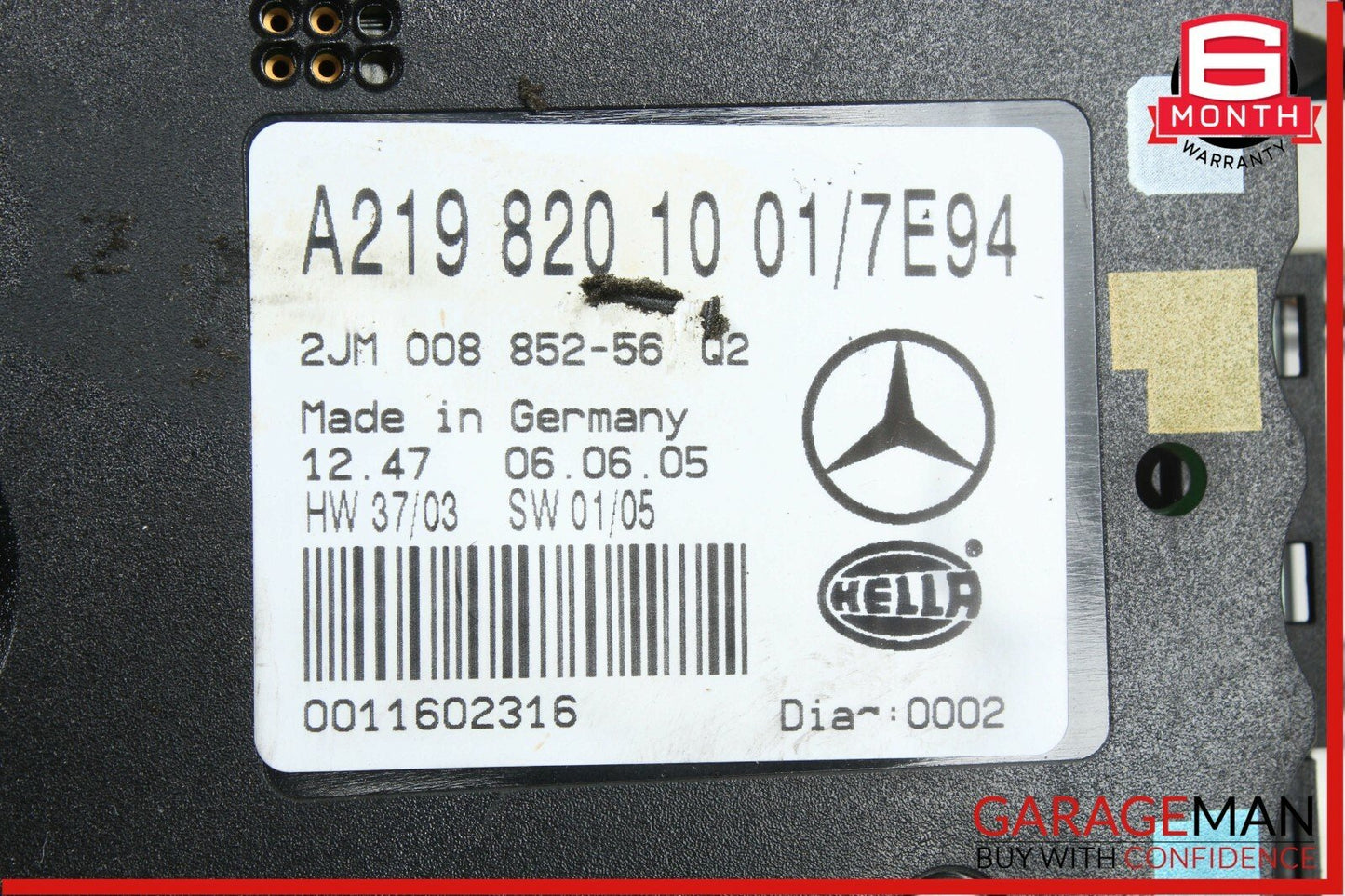 06-09 Mercedes W219 CLS500 CLS550 CLS63 AMG Dome Light Lamp Gray OEM